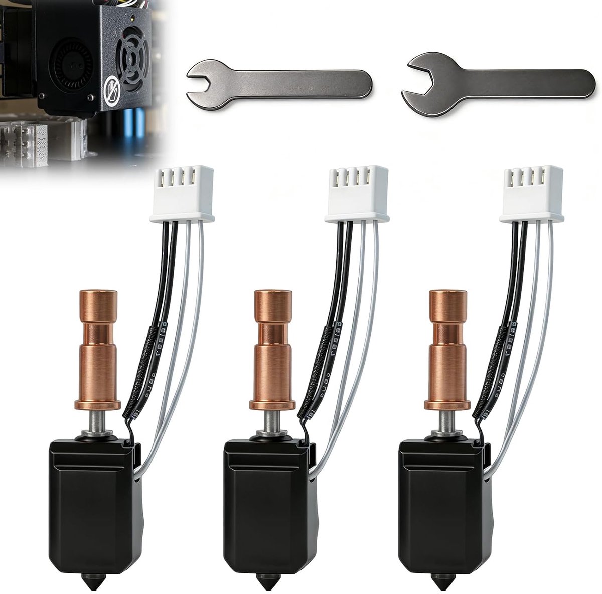 3 stuks 0,2 mm 0,4 mm 0,6 mm keramische hotend voor Kobra S1 Combo, Anycubic Kobra S1/ACE Pro, roestvrijstalen printkopset, hot end gehard mondstuk met verwarmingsblok, verwarmingsstaaf, thermistor