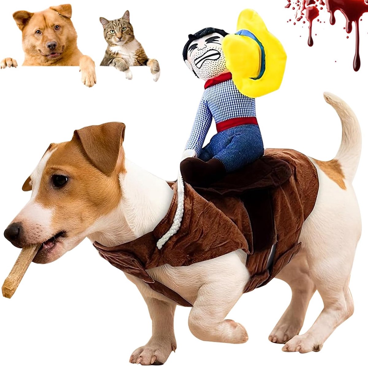 Feestpak voor huisdieren, Halloween-kostuums voor honden, grappig hondenkattenkostuum, verkleedkleding voor huisdieren, huisdierkostuum, cosplay-outfit, voor de meeste honden en katten