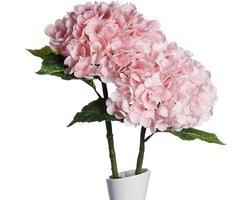 Huaao 2 stuks grote kunstmatige hortensia's, kunstbloemen, net als echte lange stengel, hortensia, bloemstuk, boeket, decoratie voor bruiloft, kantoor, middenstuk, woonkamer, feest, roze