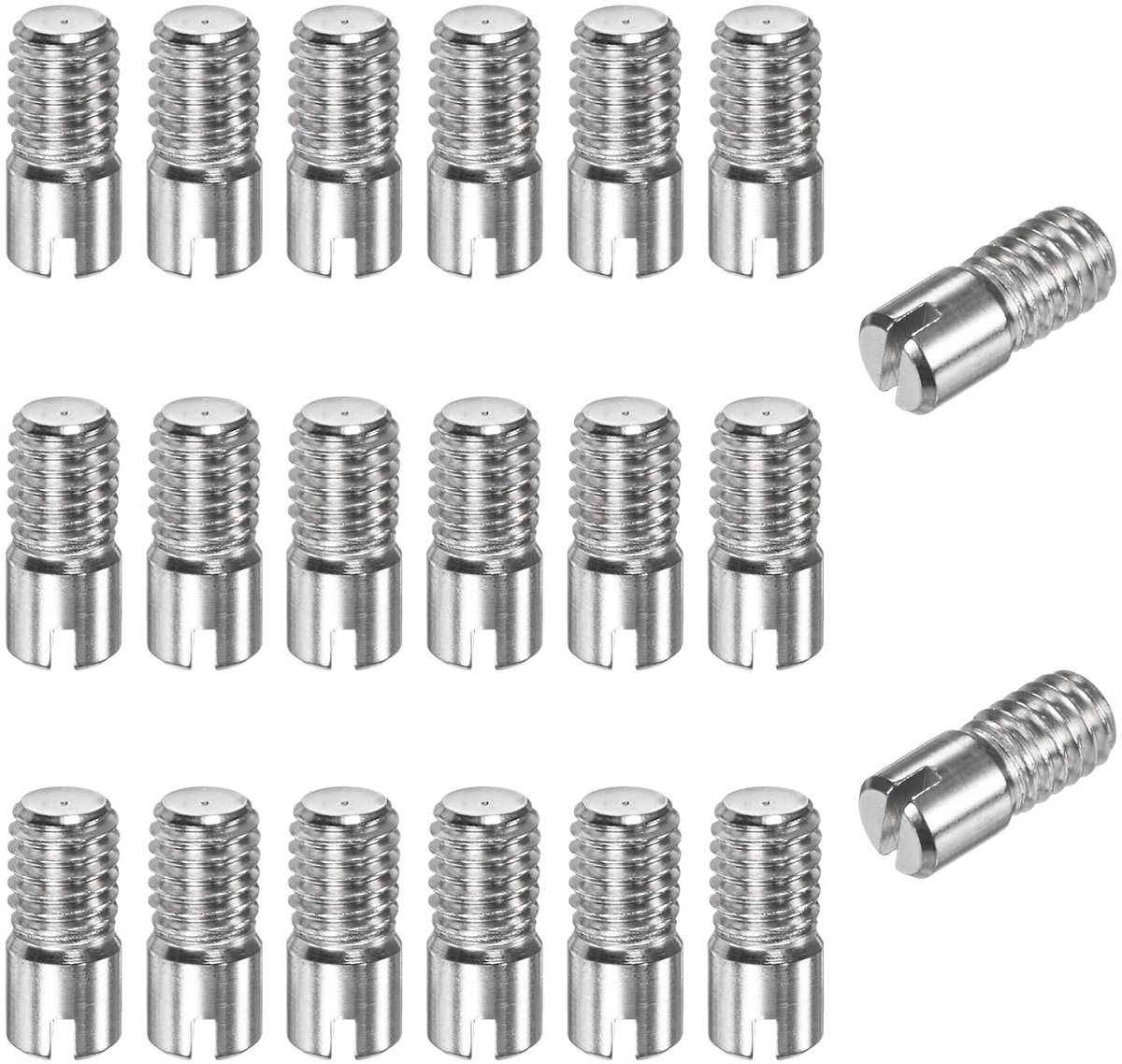 20 stuks M6 x 14 mm cilinderstekker, 304 roestvrij staal, positionerstift buitenschroefdraad, parallelle grenen voor metalen apparaten/projecten [zilverkleur]