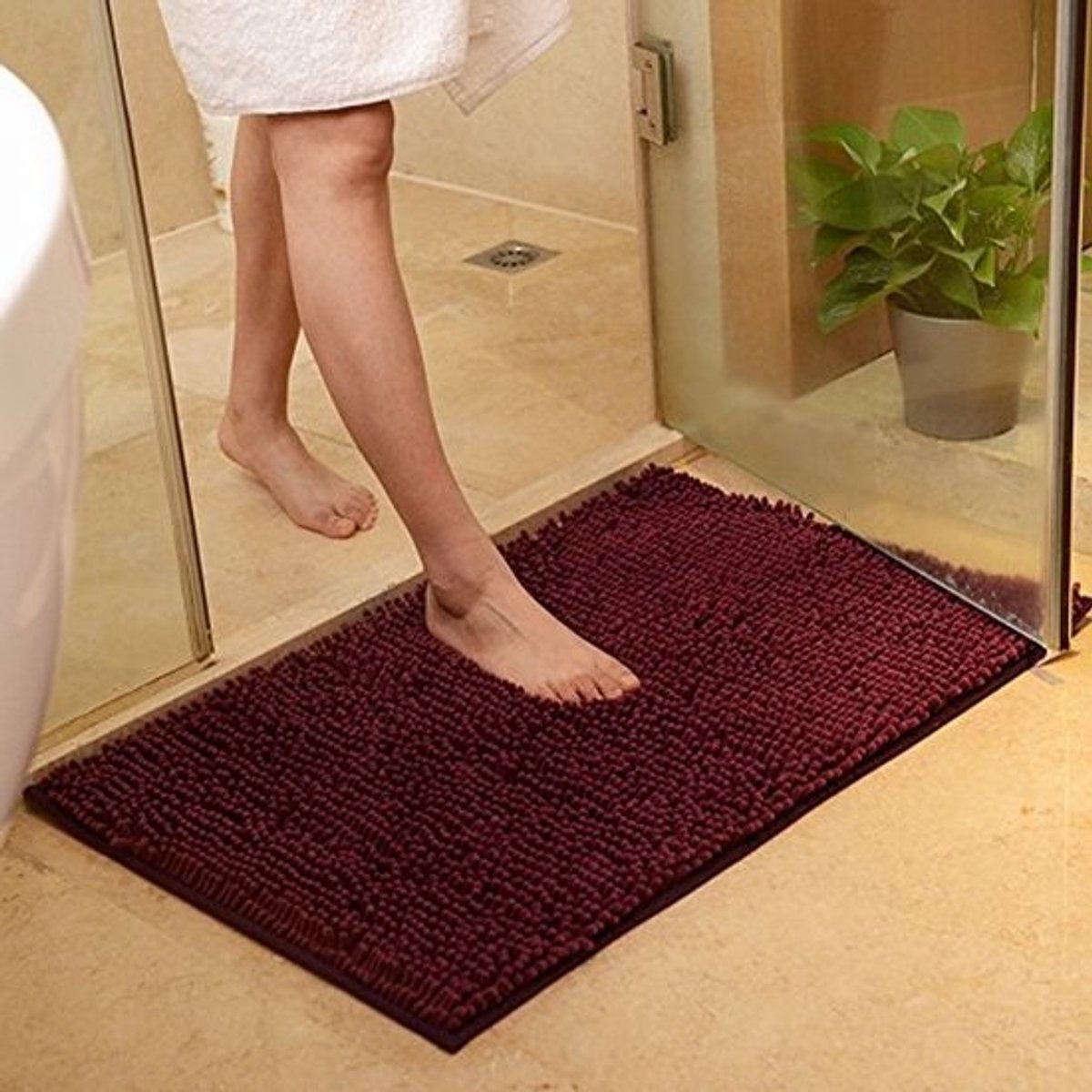 Antislip Badmat voor Badkamer - Comfortabele en Zachte Douchemat (50 x 80 cm, Paars)