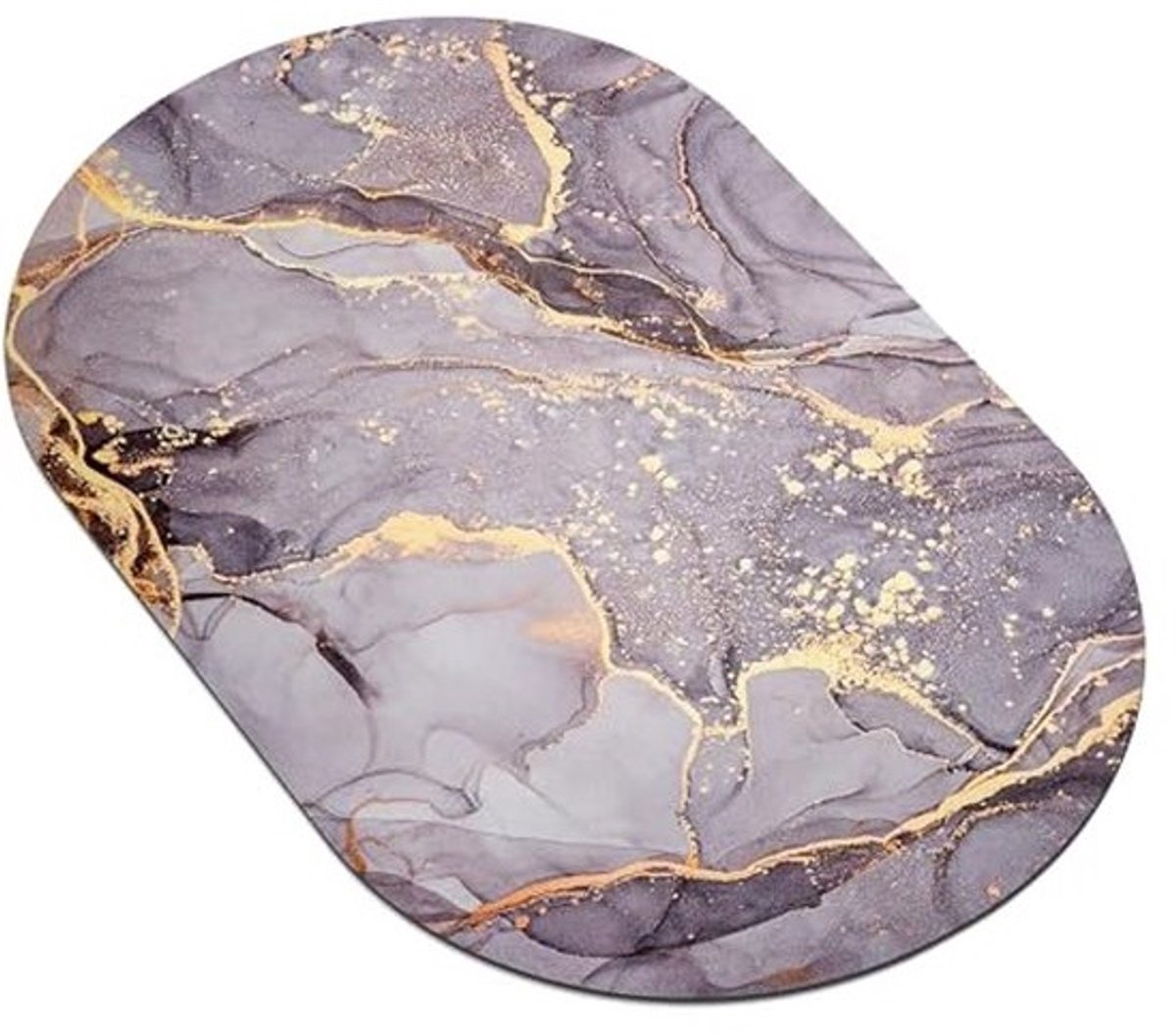 Sneldrogende Antislip Badmat - Waterabsorberende Badkamer Mat voor Douche en Vloer - Wasbare Ovale Badmat (43 x 75 cm)