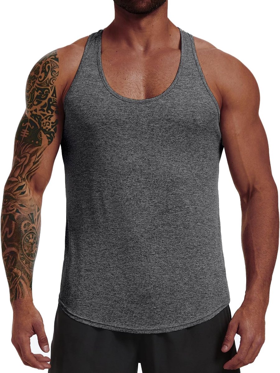 Sporttanktop voor heren, mouwloos, tanktop, fitnessstudio, hardlopen, ademende top, lichte top, training, fitness, tanktops, hardlopen, gym, zomer, T-shirt, mouwloos, S-3XL