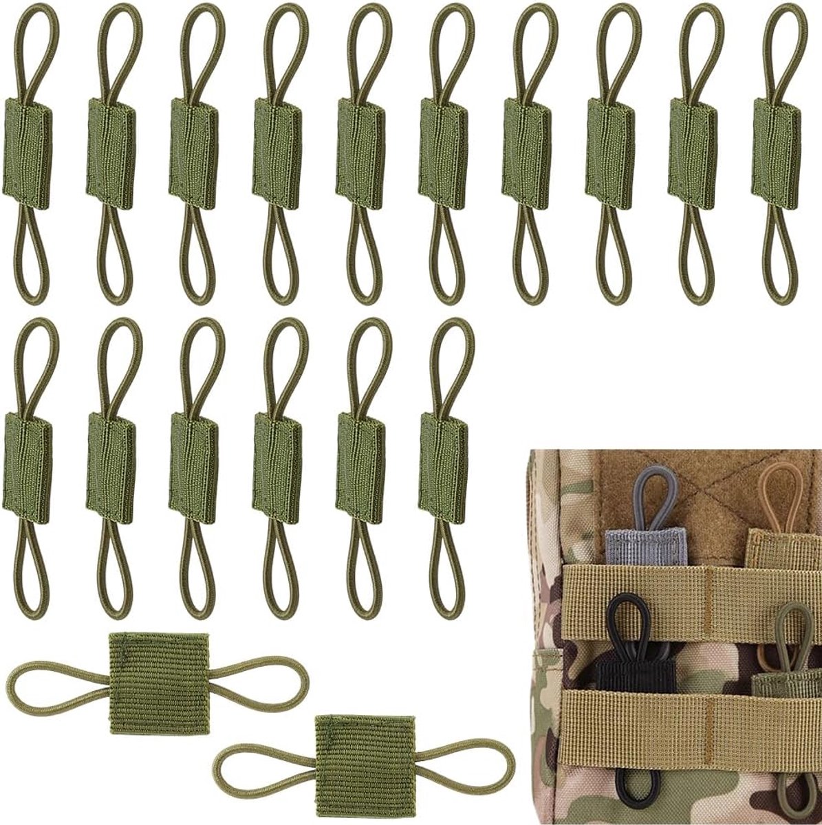 Banden Houder Groene webbing binding linttouwtjes Gesp Retainer Houder Clip Webband Tactische uitrusting Nylon Dominator Accessoires voor rugzakvesten