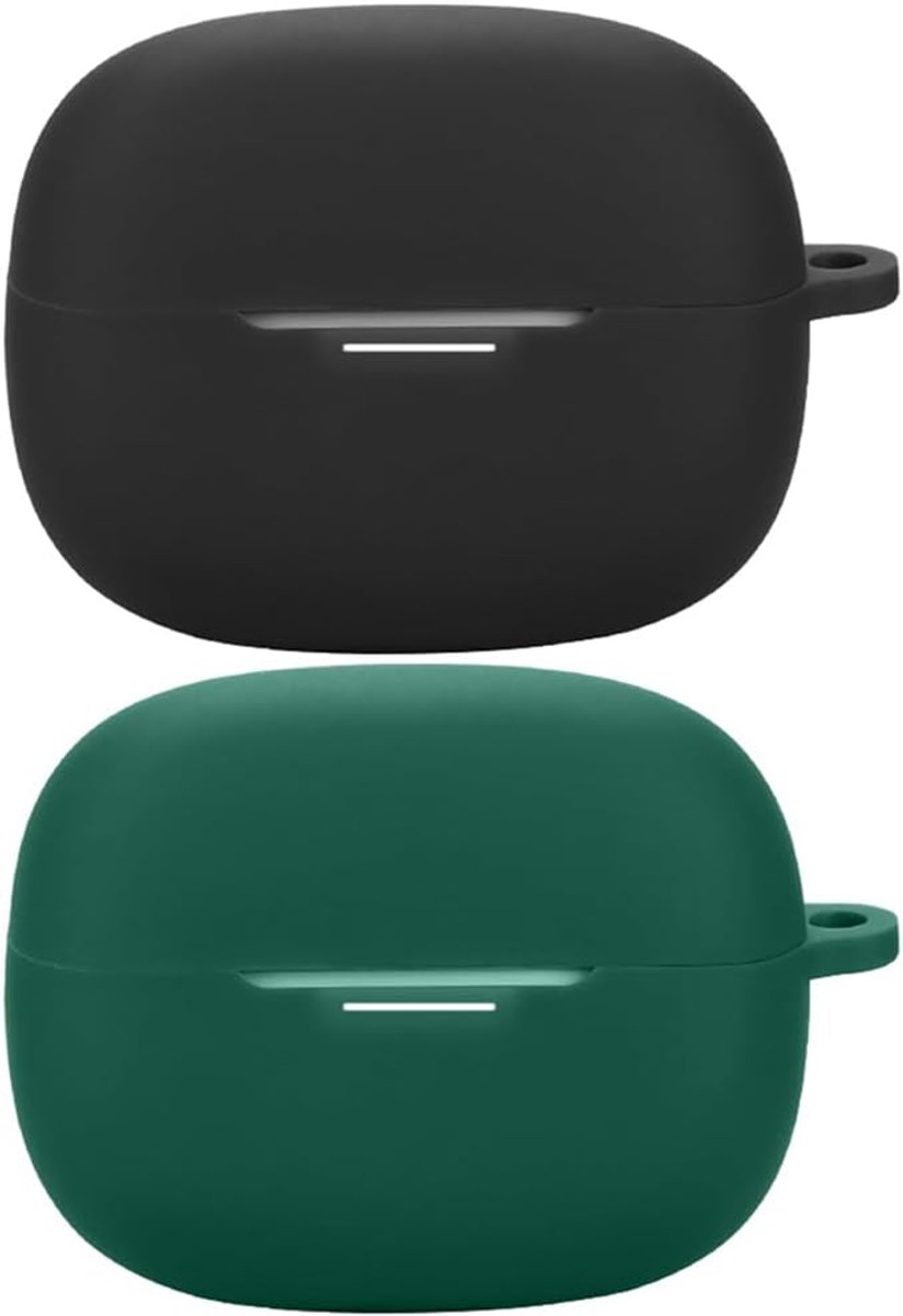Hoes compatibel met Redmi Buds 6 Pro, ondersteunt draadloos opladen, schokbestendige beschermhoes, grappige 3D-cartoons, zwart/groen, 2 stuks