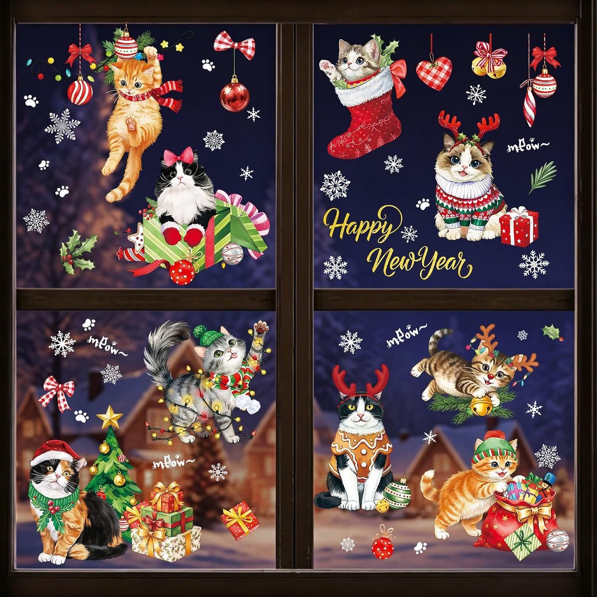 Raamstickers Klampt Xmas Decoraties Decals Geschenken