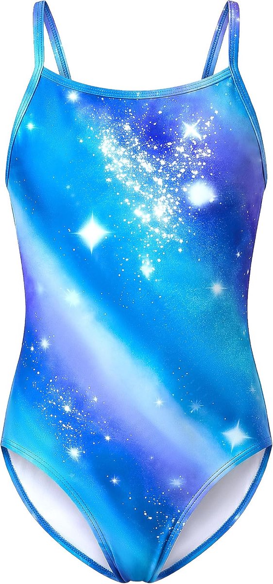 Zwemkleding voor kinderen met verstelbare bandjes, sneldrogend, rugloze zwemkleding met kleurverloop, geschikt voor het strand waterparken, voor kinderen 5-13 jaar
