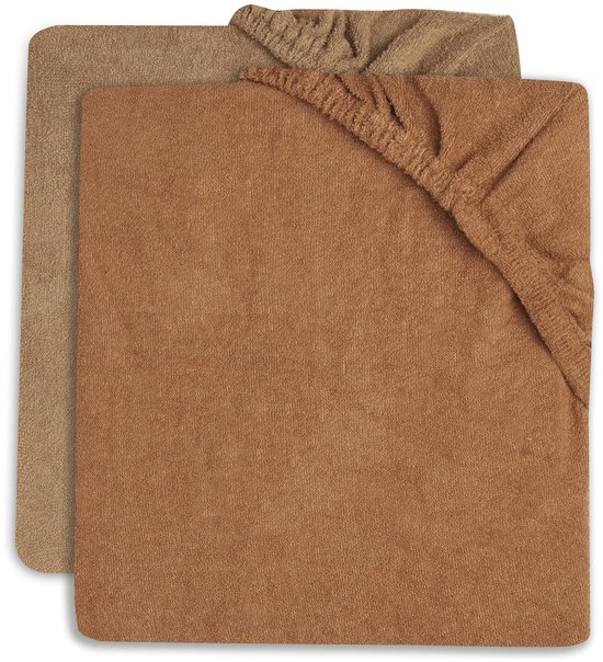 Jollein Aankleedkussenhoes Badstof 50x70cm Caramel/Biscuit (2pack) — afbeelding 2