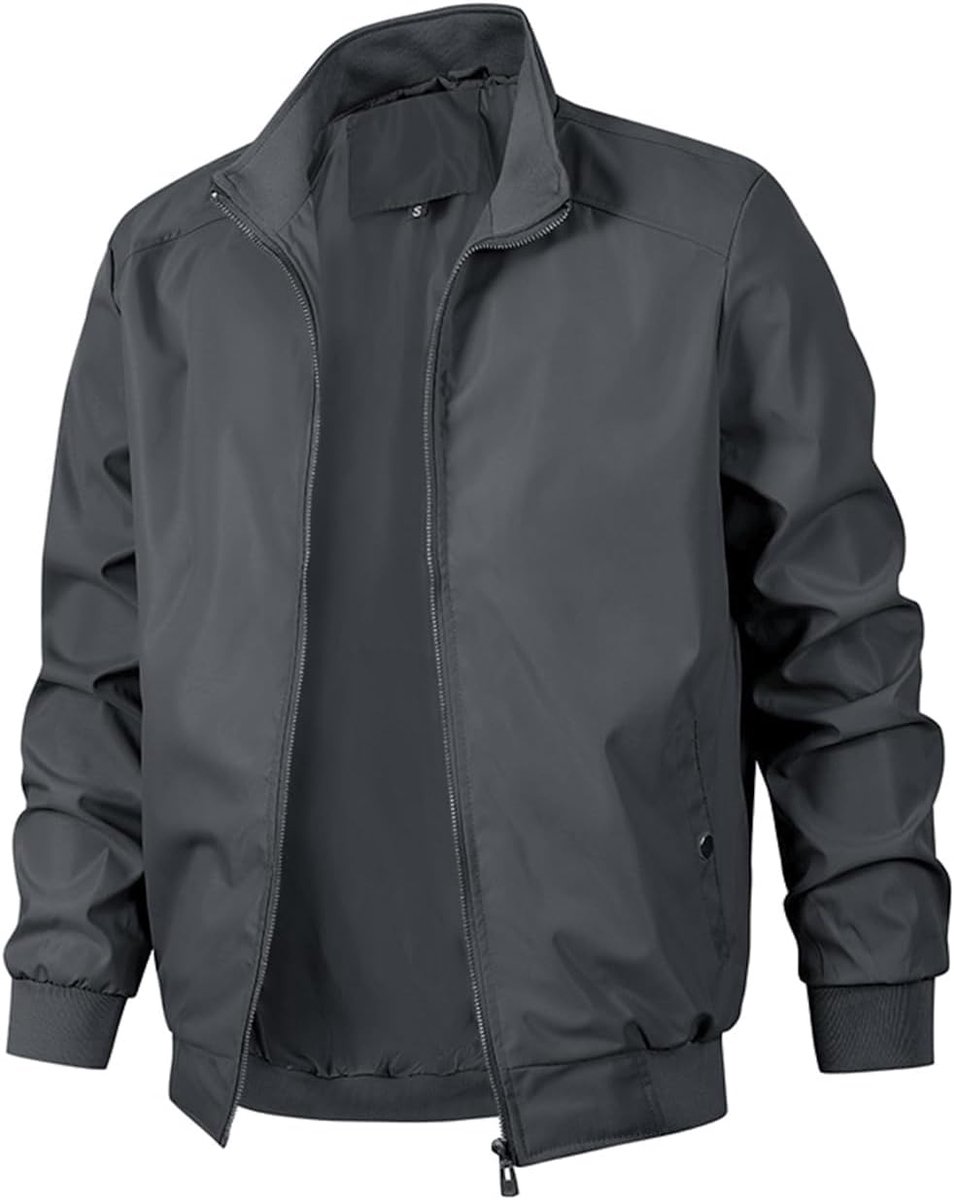 Jas voor heren, ritssluiting, casual, windbreaker, lente en herfst, outdoor sportkleding met zakken