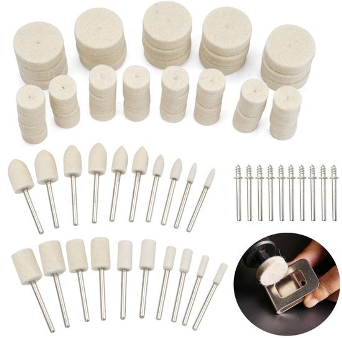Dailygoods- Polijstschijven 80 Stuks - Polijstset Boormachine