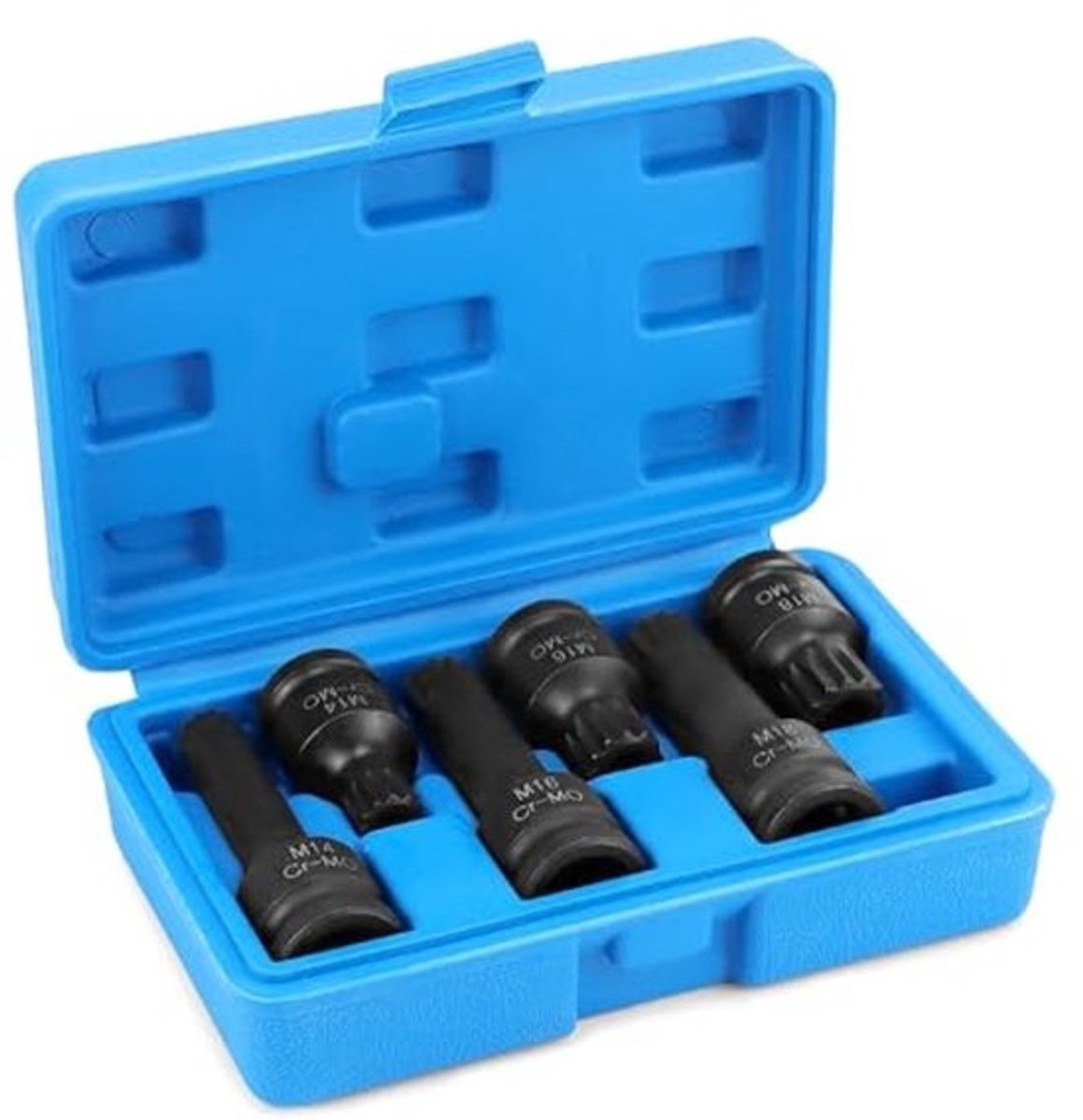 6 Stuks Bit Socket Binnenspline Slagdoppen M14 M16 M18 1/2" Bitset voor Slagmoersleutel