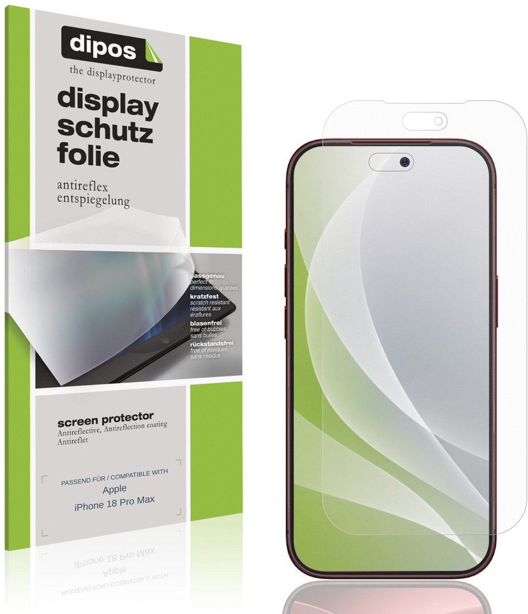 dipos – 4x Matte Beschermfolie geschikt voor Apple iPhone 18 Pro Max | Krasbestendige & antireflecterende Screenprotector Ultra-Thin