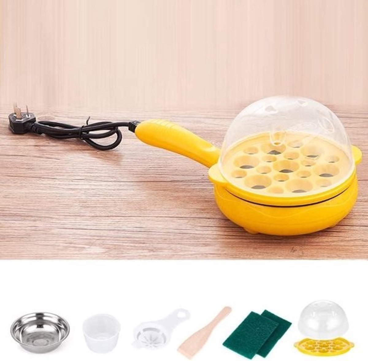 Multifunctionele 2-in-1 Eierkoker met Panfunctie | Automatische Uitschakeling | Snel & Eenvoudig