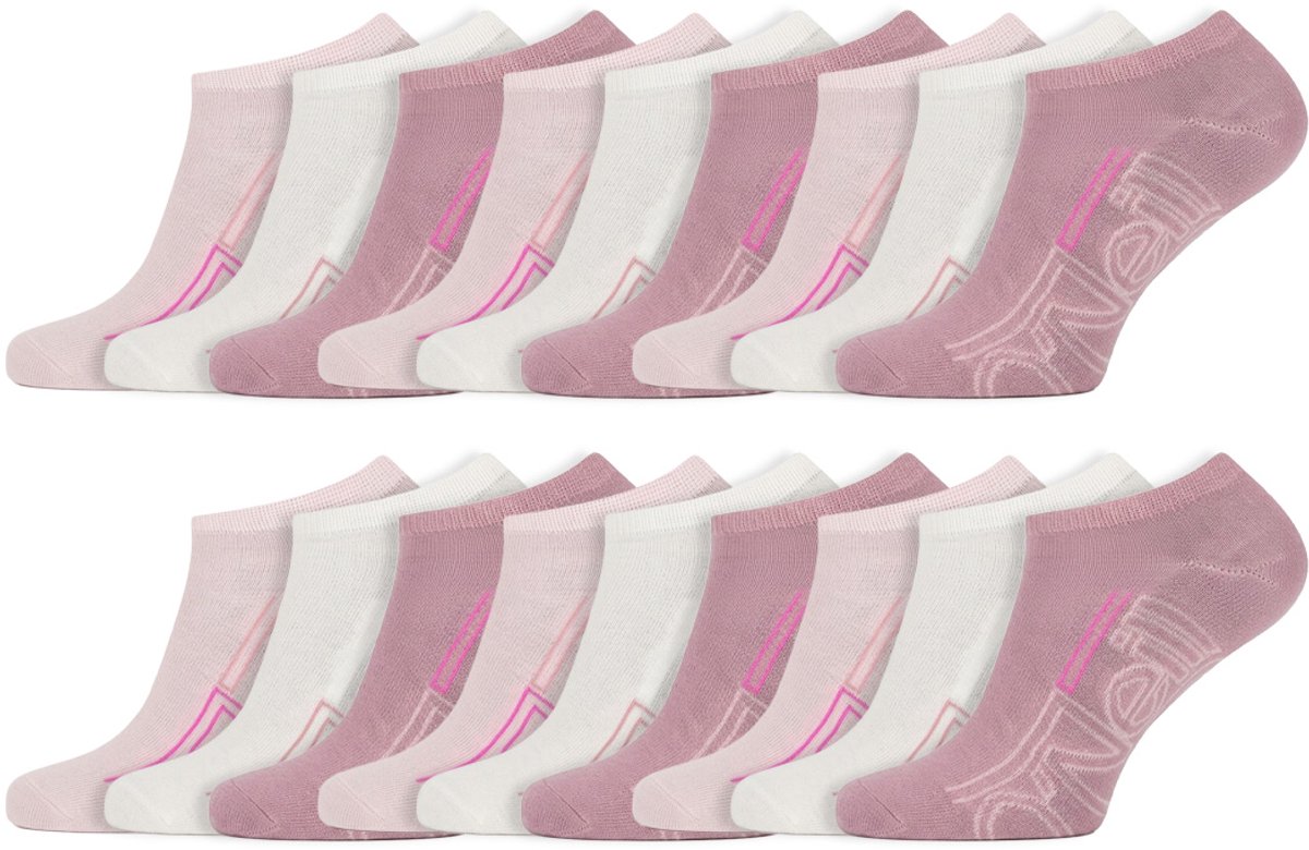 18 Paar O’neill Sneakersokken Dames & Heren Logo Design Katoen Marshmallow Roze
