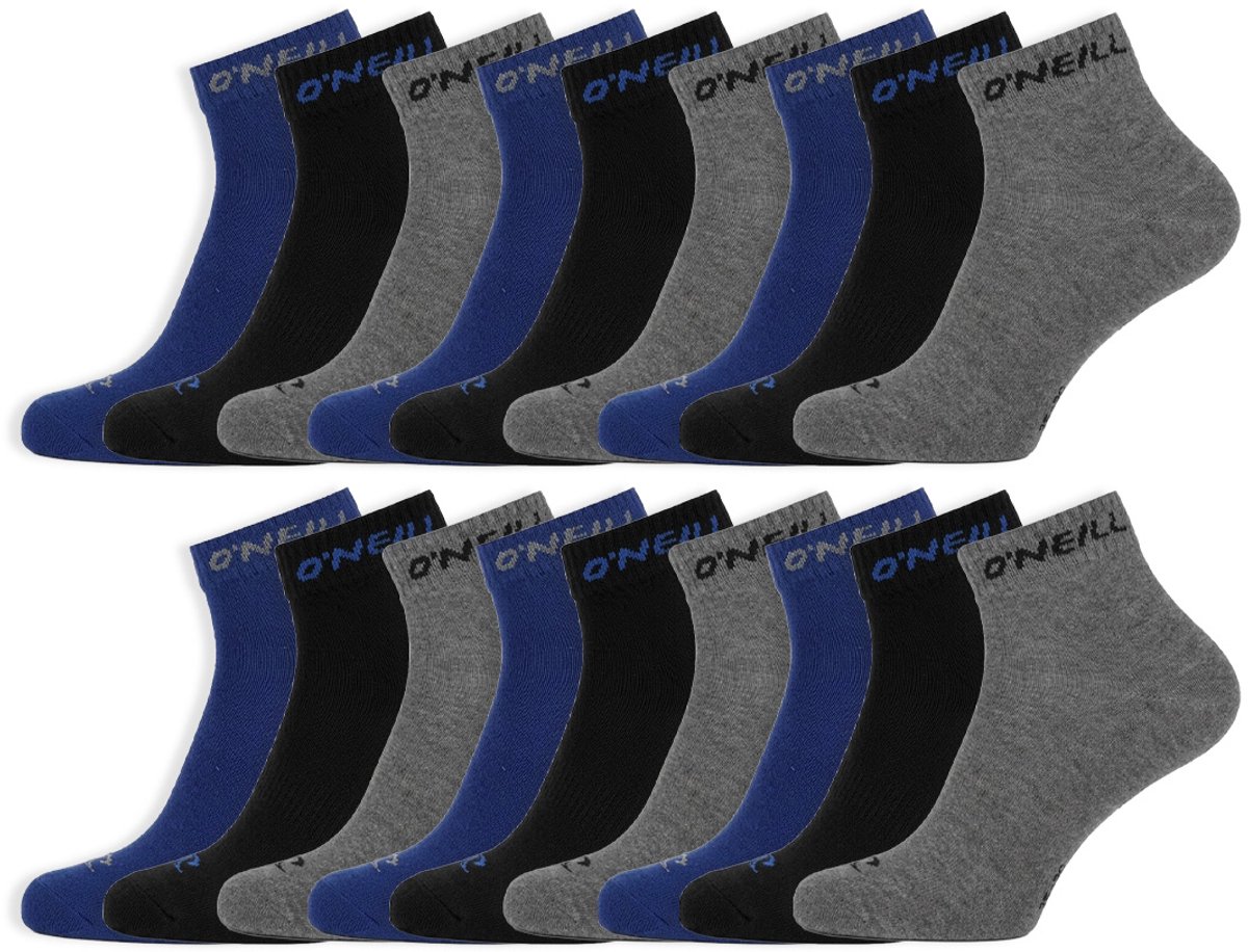 18 Paar O’neill Sokken Quarter Socks Katoen Ultramarine Zwart