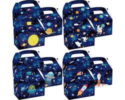 12 stuks ruimte-geschenkzakjes, papieren zakken voor kinderverjaardagen, PQKL-party lekkernijzakjes, snoepzakjes om in te pakken, kinderfeestfavorieten
