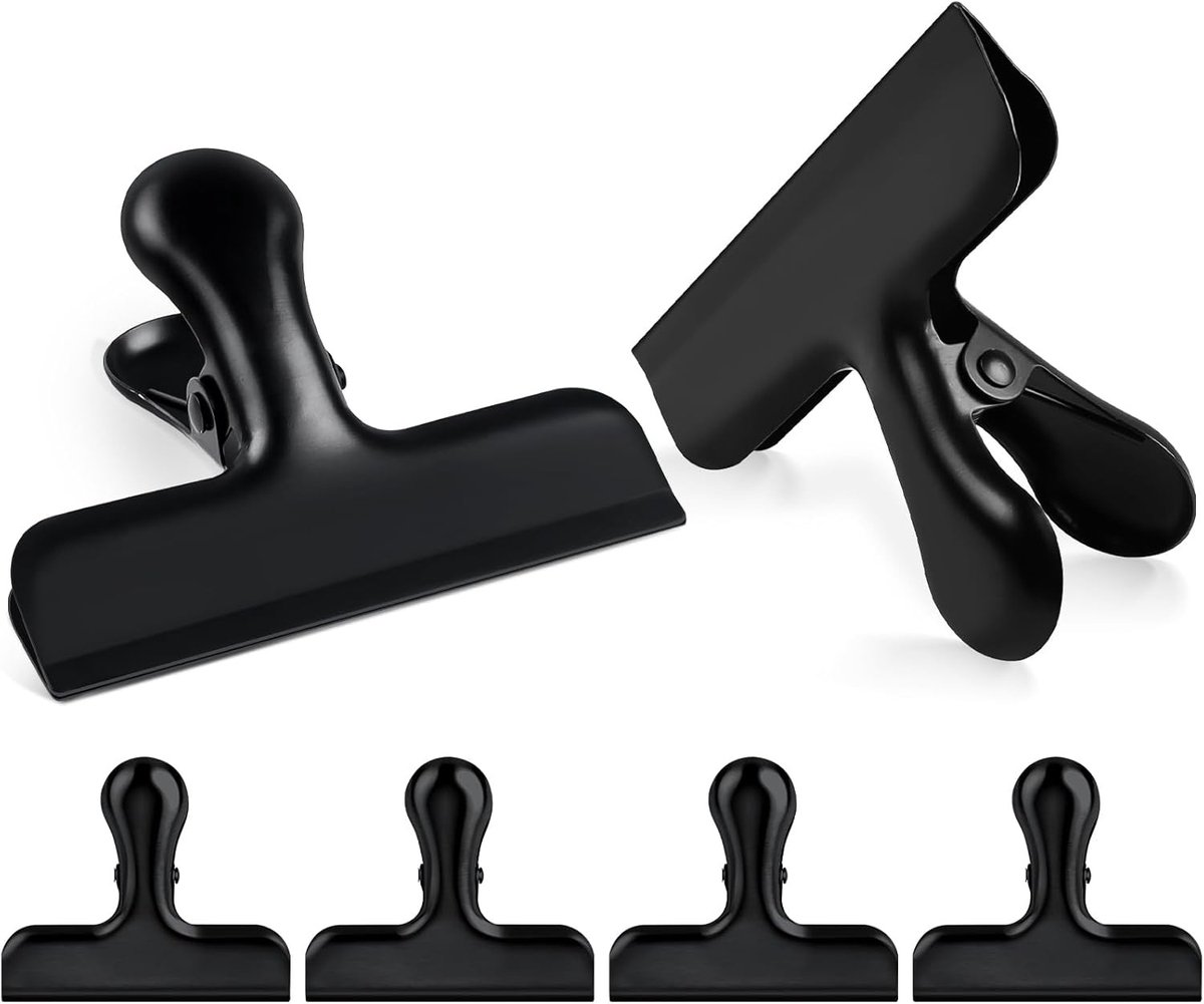 Set van 6 Zware Metalen Bulldog Clips van 7,5 cm - Herbruikbare Voedselzak Clips voor Sealen, Papieren Organisatie en Foto's