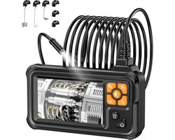 Industrial HD Digital Borescope - 4.3 Inch IPS Endoscope 1080P Inspection Camera with Handheld IP67 Waterproof Hose Sewer with 8 LED Lights - 5m Semi Rigid Cable