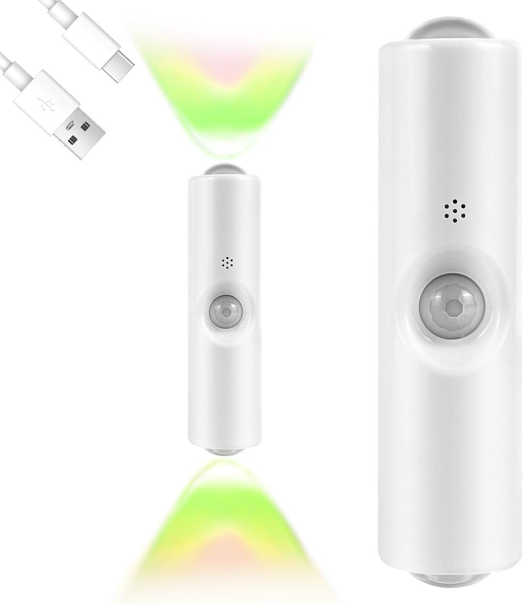 Oplaadbare Wandlamp met Bewegingssensor, RGB Kleurenverandering voor Trap, Hal en Slaapkamer, 1 Stuk