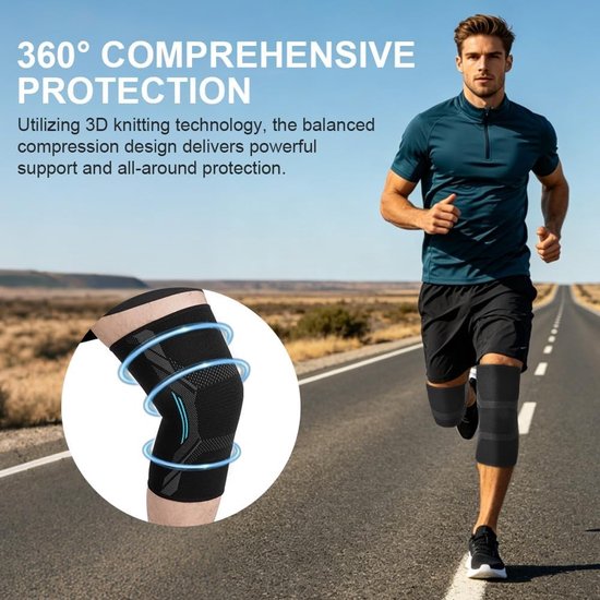 Kniebrace voor Compressie en Ondersteuning bij Meniscus Scheur, Artritis en Gewrichtspijn - 2 Stuks voor Sport en Activiteiten — afbeelding 5