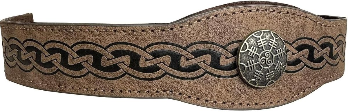 Middeleeuwse Faux Leather Hoofdband, Verstelbare Retro Renaissance Accessoire voor Cosplay en Kostuums