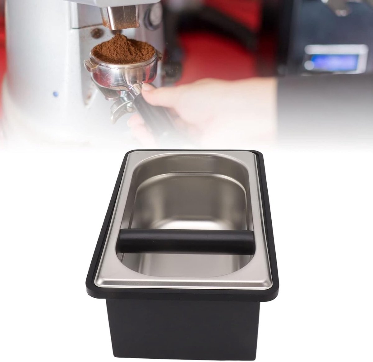 Koffieklopdoos met Verwijderbare Klopstang en Gemalen Container - Perfecte Espresso-accessoires voor Koffieliefhebbers (L)