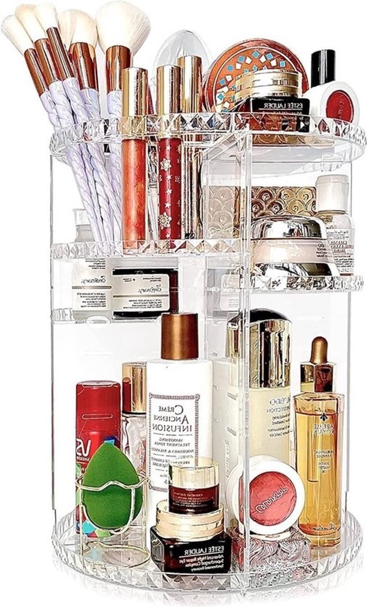 360 graden roterende make-up organizer - cosmetische opslag houder met 6 lagen - grote capaciteit displaystandaard voor dressoir, slaapkamer, badkamer
