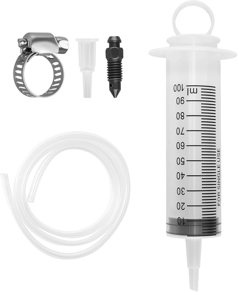Ontluchtingsgereedschap van 100 ml, set met spuit voor het verversen van remvloeistof en een slang van 50 cm, universele ontluchtingsset voor hydraulische schijfremmen voor fietsen, quads