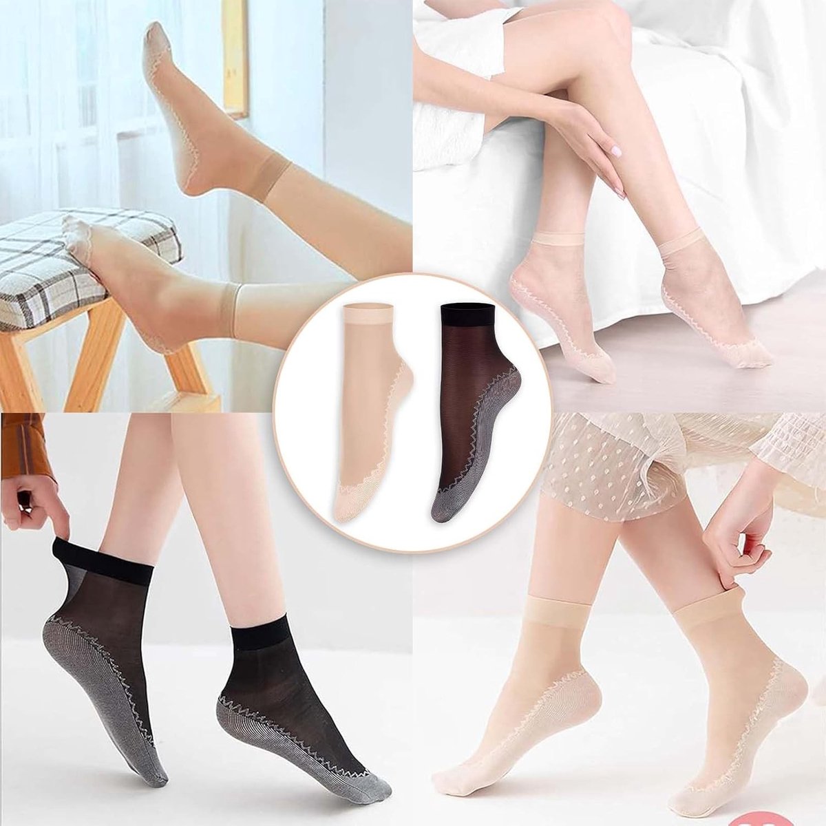 20 Paar Antislip Onzichtbare Enkelkousen voor Casual Schoenen en Hakken, Dunne Transparante Sokken voor Dames, Ademend en Comfortabel