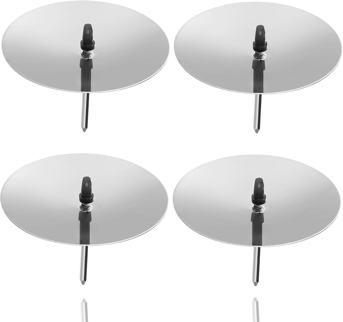 4 x adventskransstekers 5 cm kaarsenhouder, universeel voor kaarsen, kaarsenbord met doorn, kaarsensteker voor adventskrans, Kerstmis, adventskranshouder met doorn (zilver)