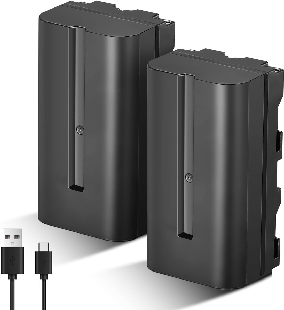2-pack accu NP-F550 reserveaccu 2 stuks batterij voor Sony NP-F970 F960 F950 F770 F750 F570 F550 compatibel Godox VILTROX Neewer camcorder/monitor/camera