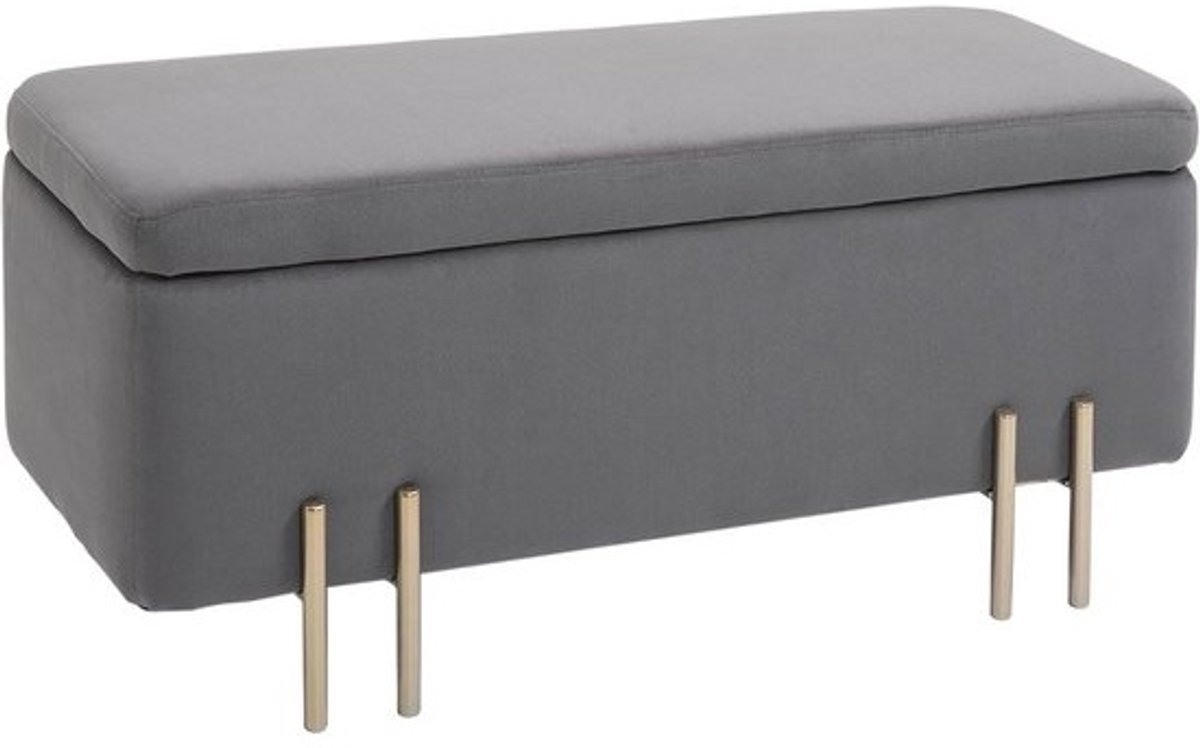 Moderne Opbergbank met Luxe Design en Grote Opbergruimte - Donkergrijs Velours