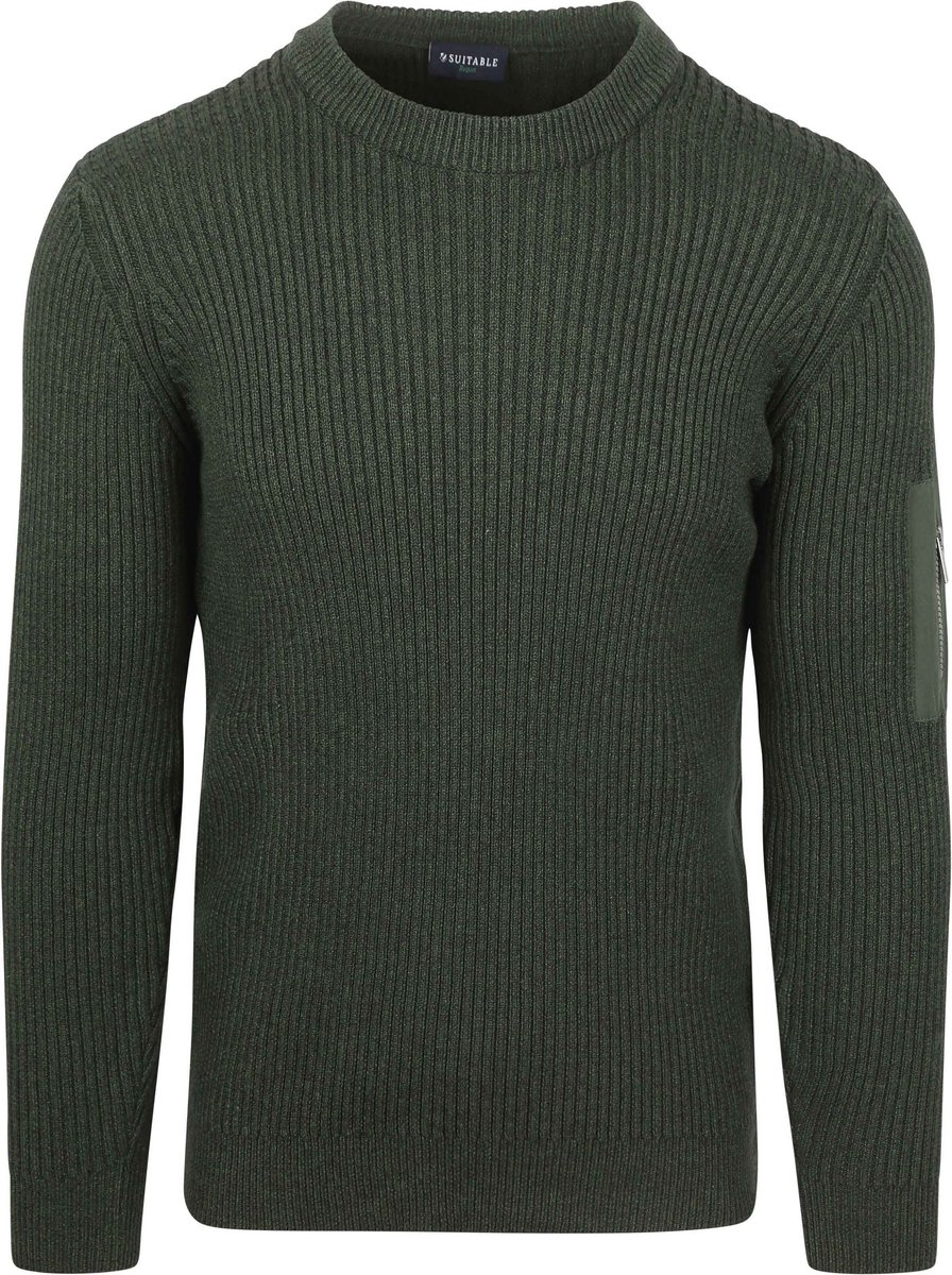 Suitable Mou Trui Donkergroen - Maat M - Heren - Pullover - Sweater