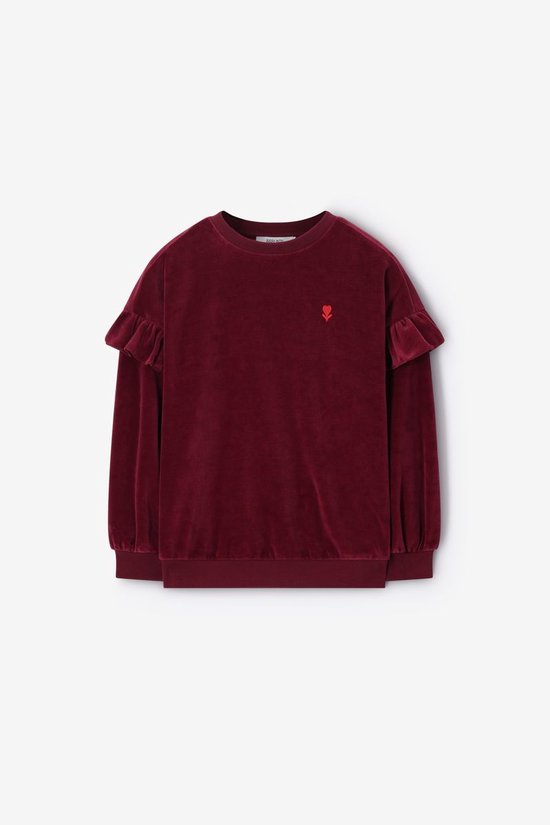 Donkerrode Oversized Velvet Sweater
