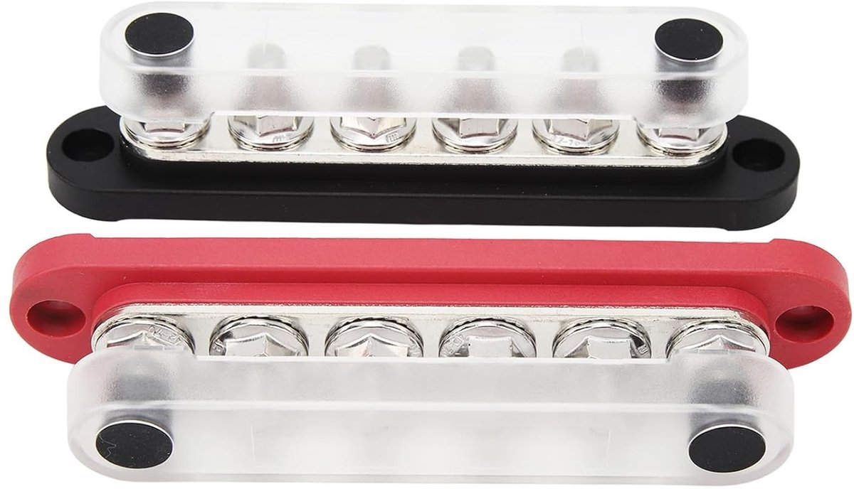 Zware Collector Frame voor 6-Kanaals Verdelers, 2 Stuks M8 150 A met Deksel en 6 x 5/16 Inch Aansluitingen