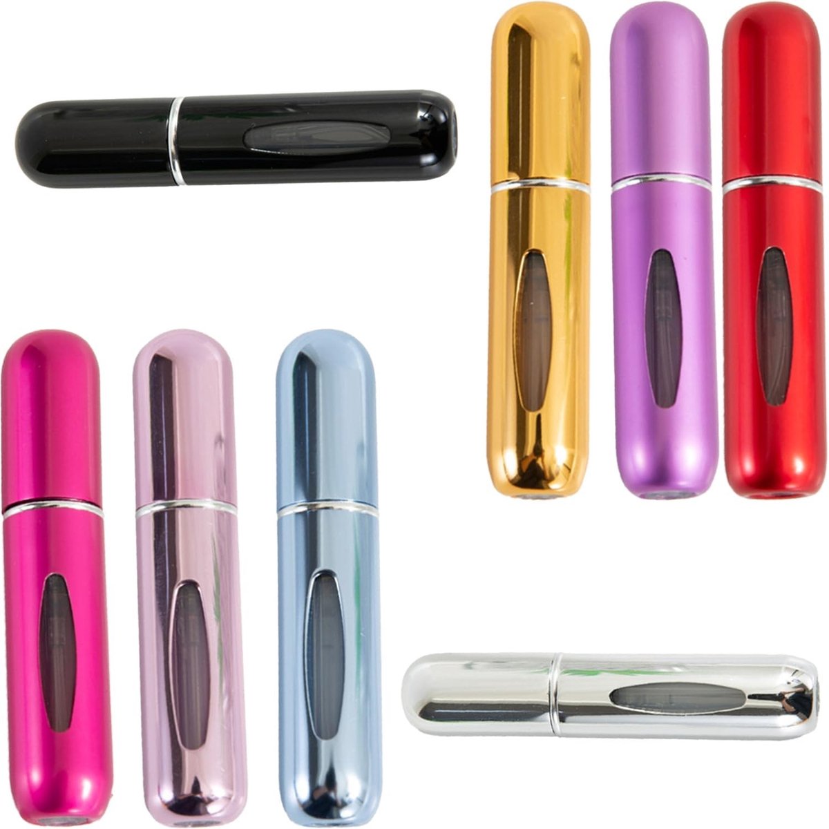 8 Pack Navulbare 5ml Parfum Atomizers - Draagbare Spray Flesjes met Levenslange Garantie | Slimme Mini Parfumfles voor Handtas, Portemonnee en Handbagage