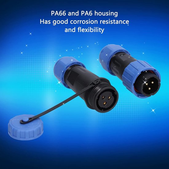 Waterdichte 3-Pins Stekkerverbinding, IP68, 250V 10A, Geschikt voor Marine en Elektrische Toepassingen