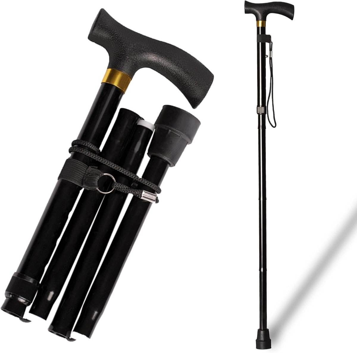 Kickstand, opvouwbaar en verstelbaar 84-92 cm, zwart, zachte pols