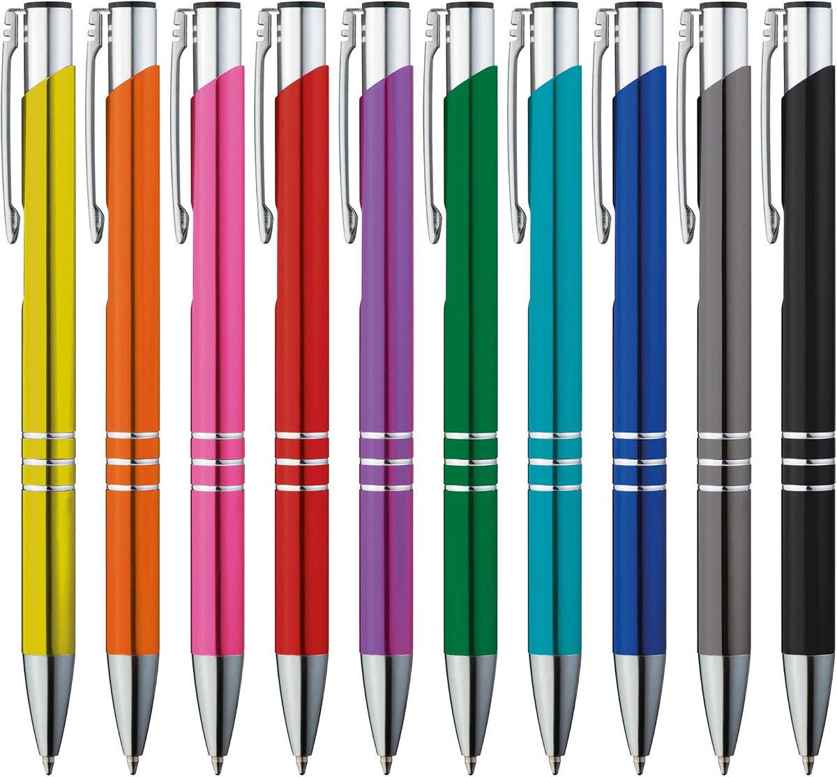 Balpenset, 20 stuks, hoogwaardig, pen voor makkelijk en zacht schrijven, blauwschrijvende balpen als optische blikvanger
