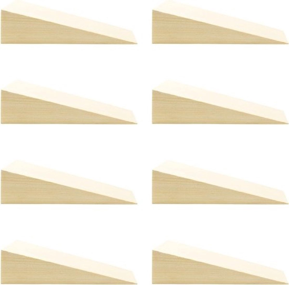 Houten Deurwig - Deurstopper Wig - Meubels Stabiliseren - Natuurlijke Houtnerf - 8 Stuks 15cm - Houtkleur