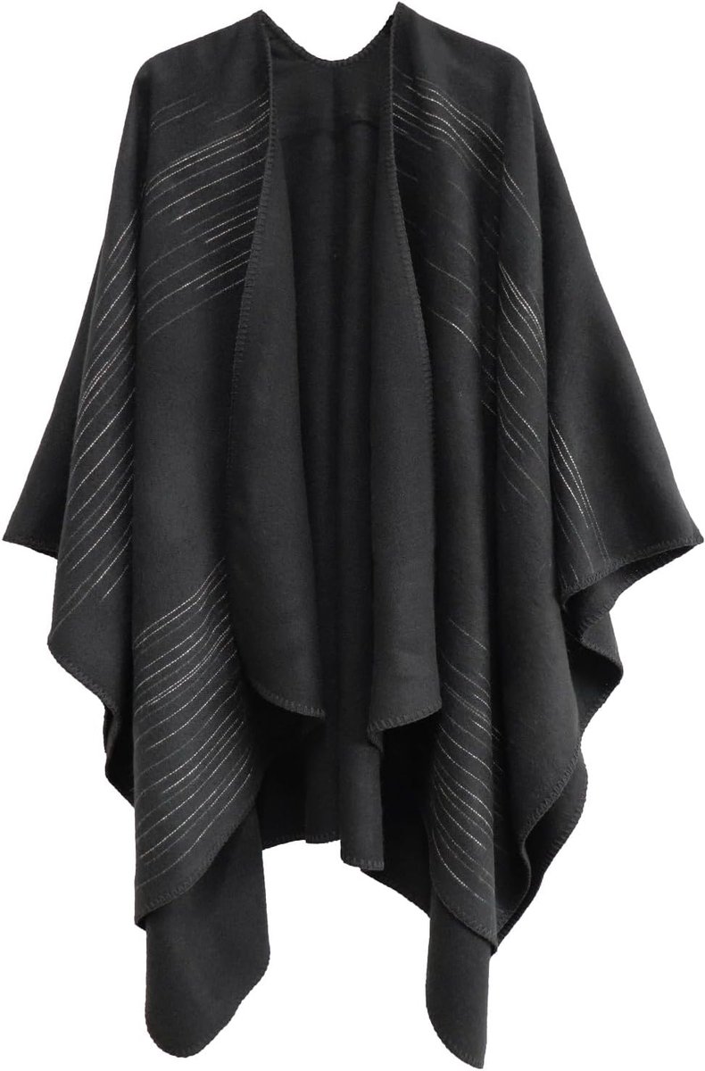 Girl Poncho, dames, gebreid, oversized, cape/sjaal