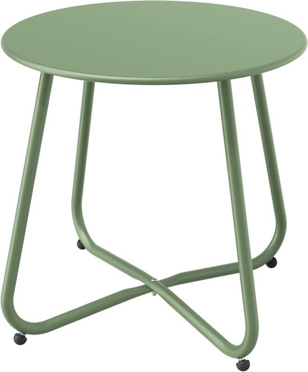 Lichte ronde bijzettafel voor buiten en binnen - ideaal voor tuin, balkon en woonkamer