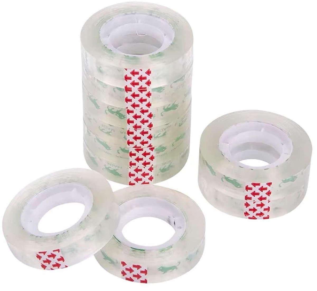 Multifunctionele Transparante Plakband, 8 Rollen, 18 mm x 26 m, Perfect voor Thuis, Kantoor en Schoolgebruik, Sterk en Duurzaam