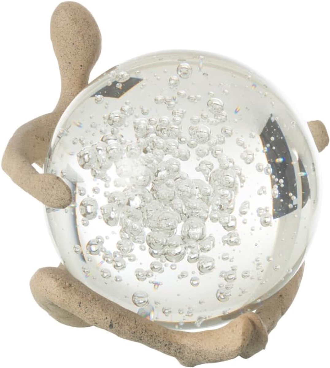 Figuur kogel hars/kristal beige