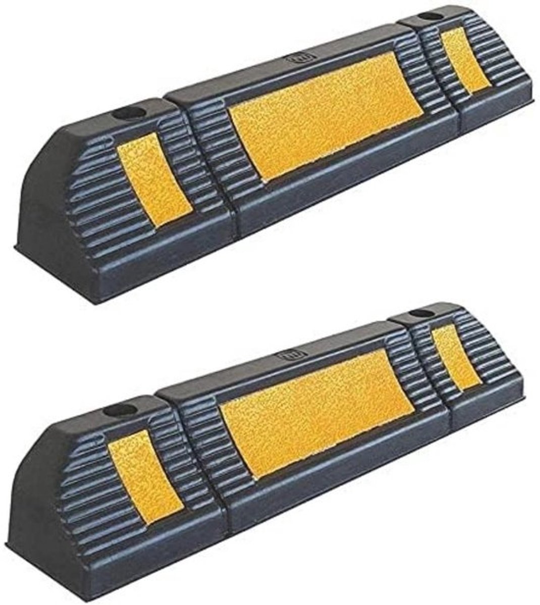 Wielstop voor veilig parkeren - 60 x 12 x 10 cm - Inclusief schroeven - Set van 2