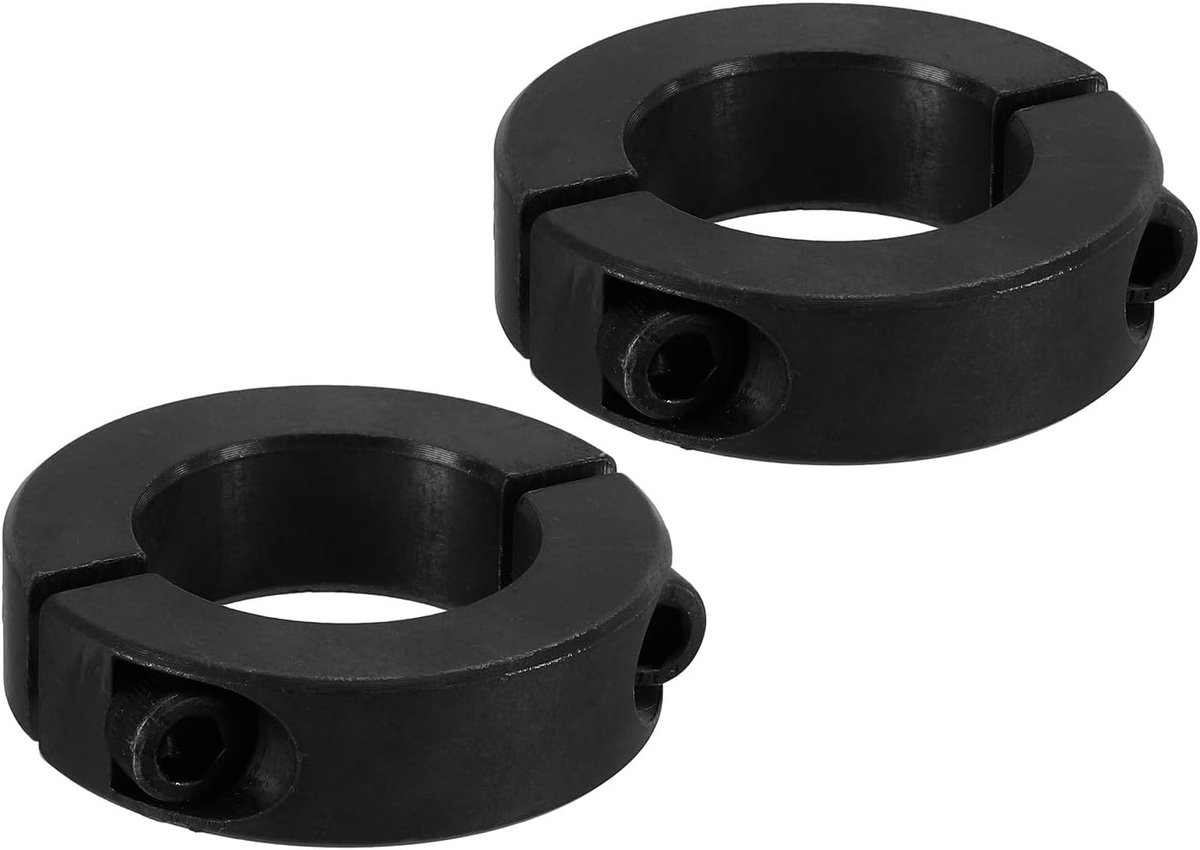 Dubbele Klem 32 mm met Schroefmontage - 54 mm Buitendiameter, 15 mm Dikte, 2 Stuks - Ideaal voor Industrie en Machinebouw, Carbon Staal, Zwart