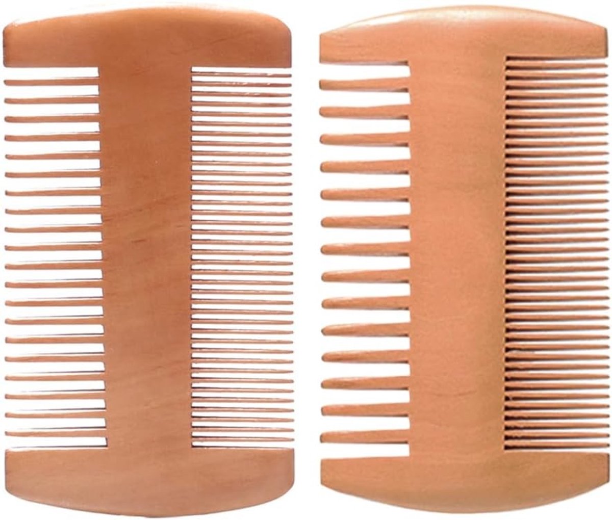 Set van 2 Houten Baardkammen voor Mannen, Eco-vriendelijk, Perfect voor Baardverzorging en Styling van Haar en Snor