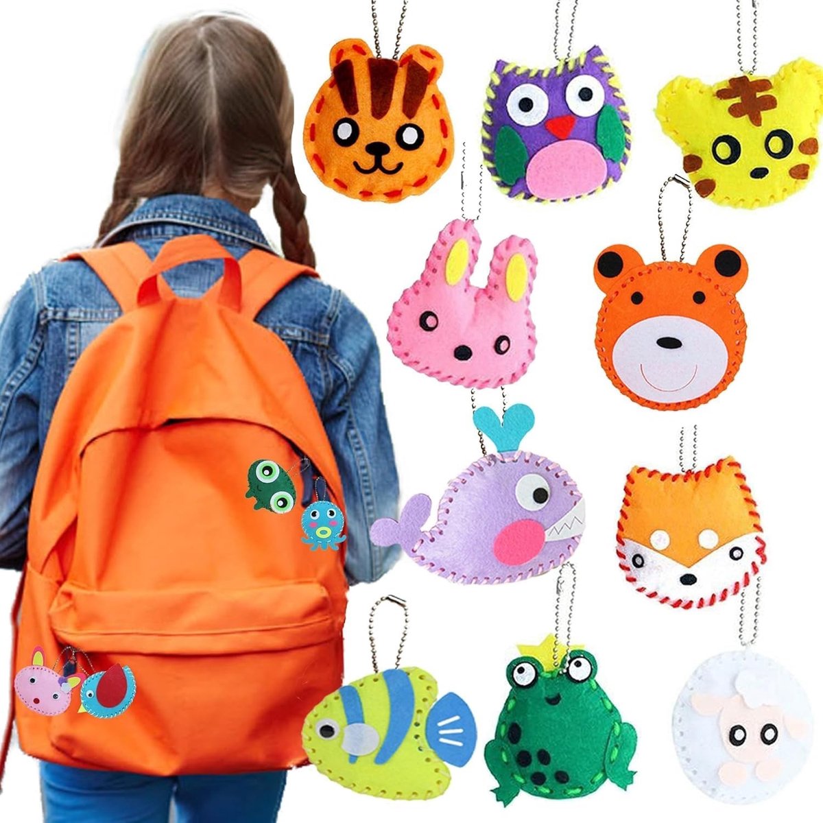 Leer naaiset - 10 stuks - Vilten Pluche Dieren - Creatieve Knutselset voor Kinderen
