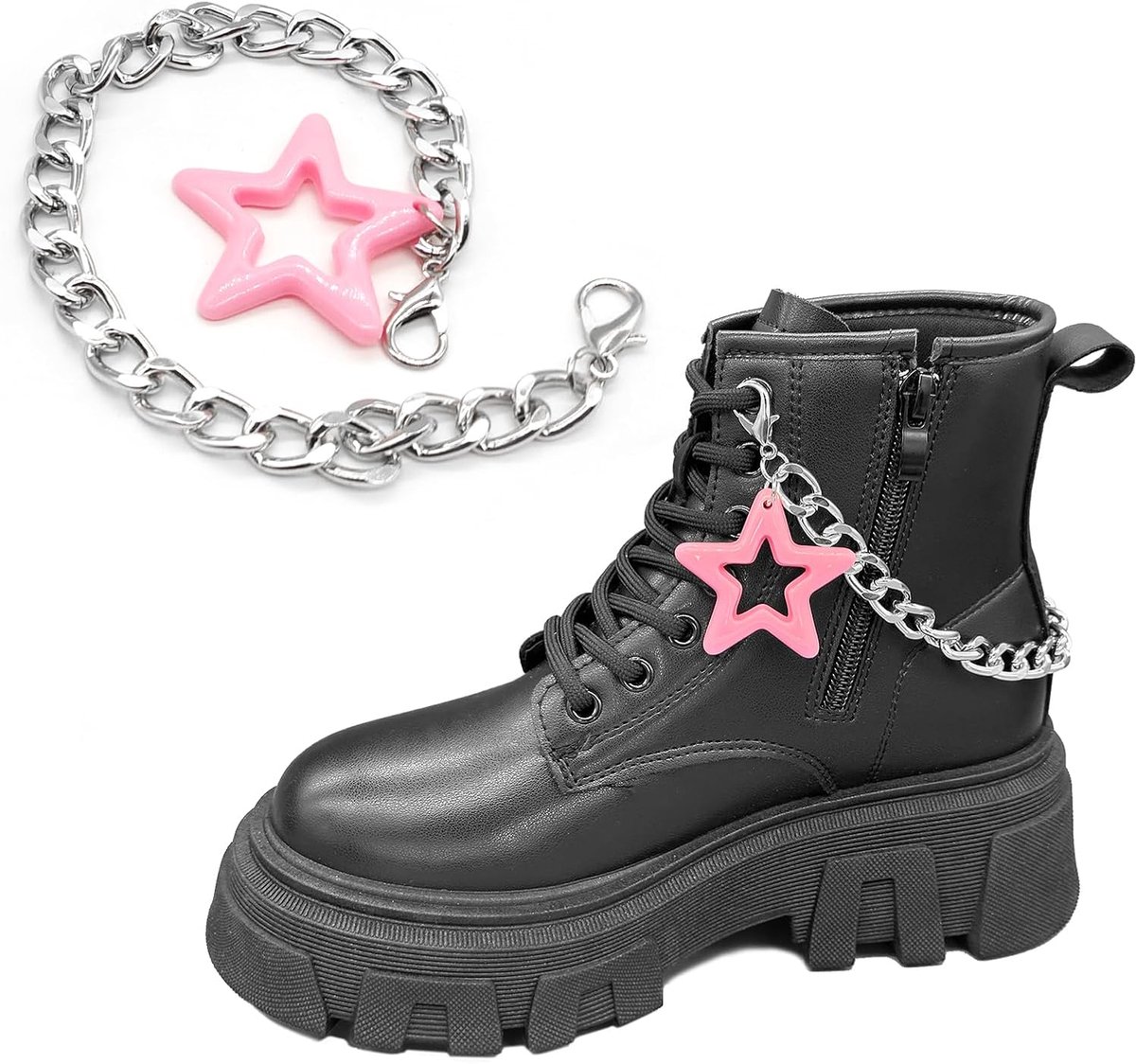 Bedels voor sneakers, hiphop punk bezaaid doe-het-zelf schoenaccessoire voor Martin laarzen coole feestdecoratie voor meisjes vrouwen