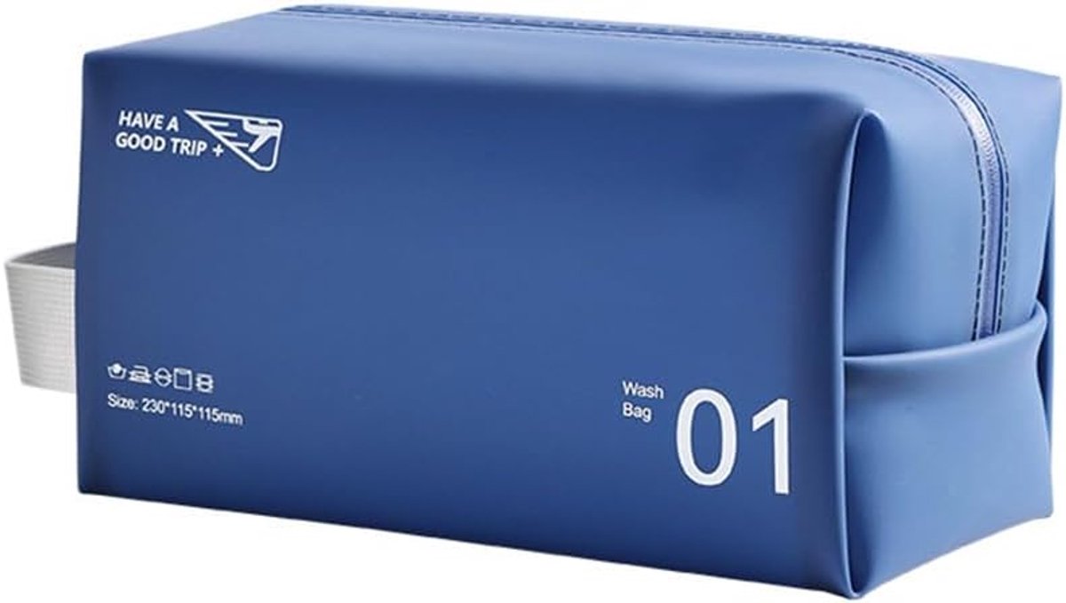 Make-Uptas Lichte, Waterdichte Toilettas Klein, Make-Uptas met Handvat Kleine, PVC Toilettas voor Dames en Heren, Zwemmen, Sportschool, Reizen, Donkerblauw